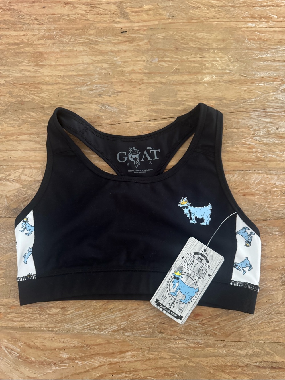GOAT USA Women's Black & White Graphic Racerback Sports Bra